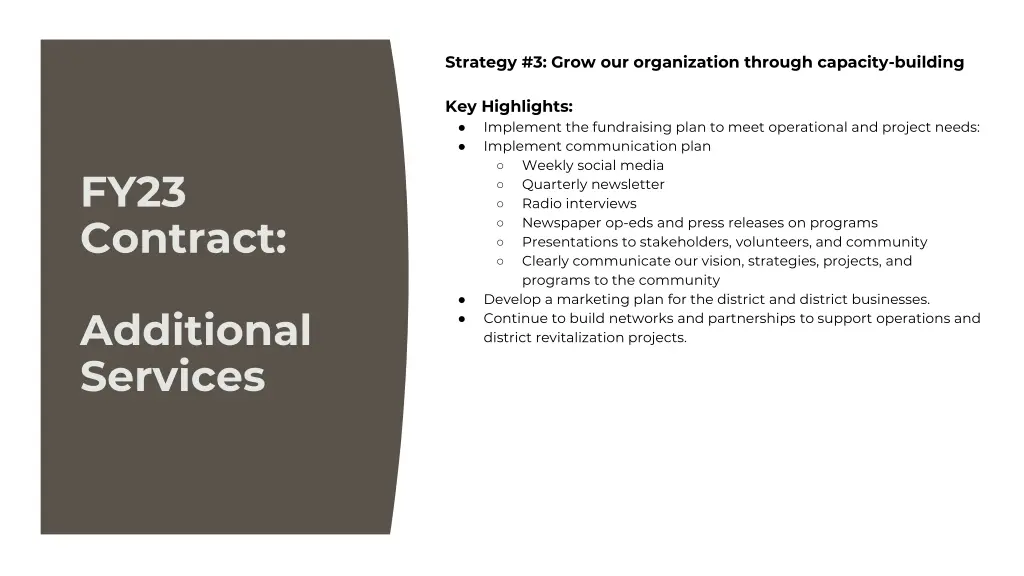 strategy 3 grow our organization through capacity