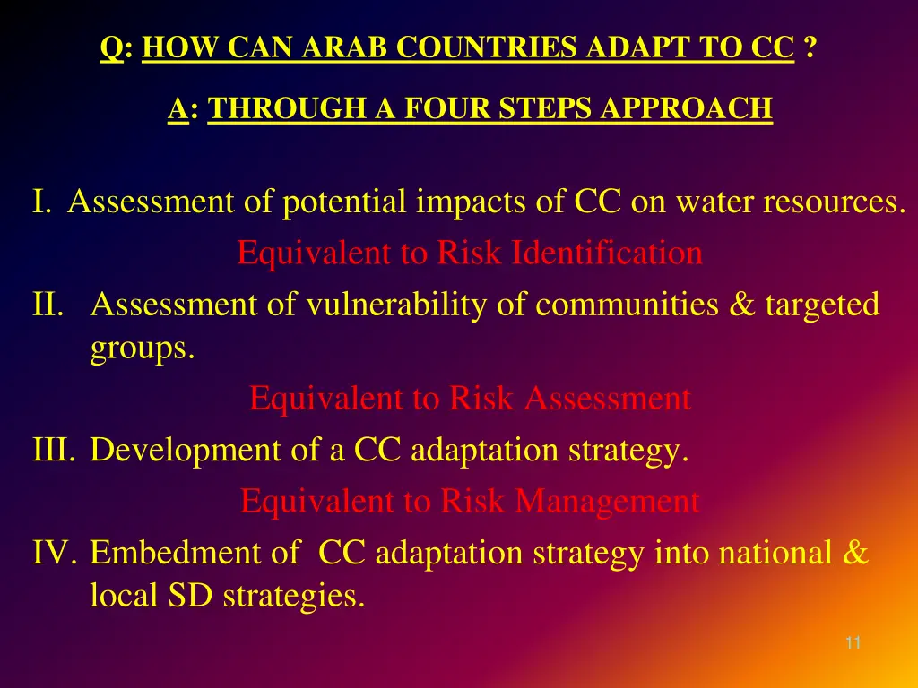 q how can arab countries adapt to cc