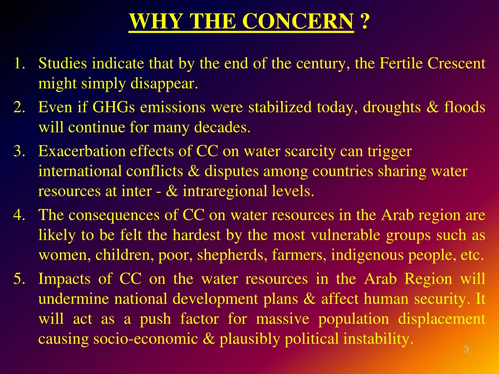 why the concern