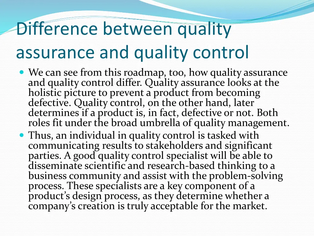 difference between quality assurance and quality