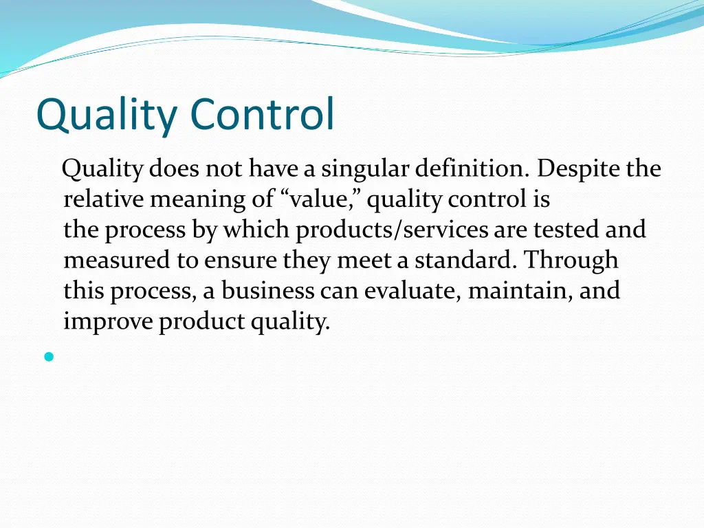 quality control