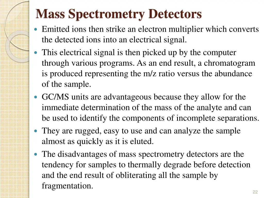 mass spectrometry detectors emitted ions then