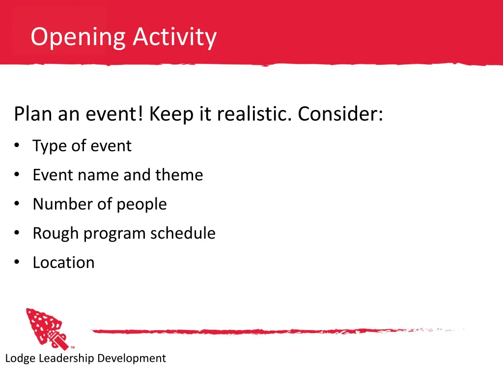 opening activity