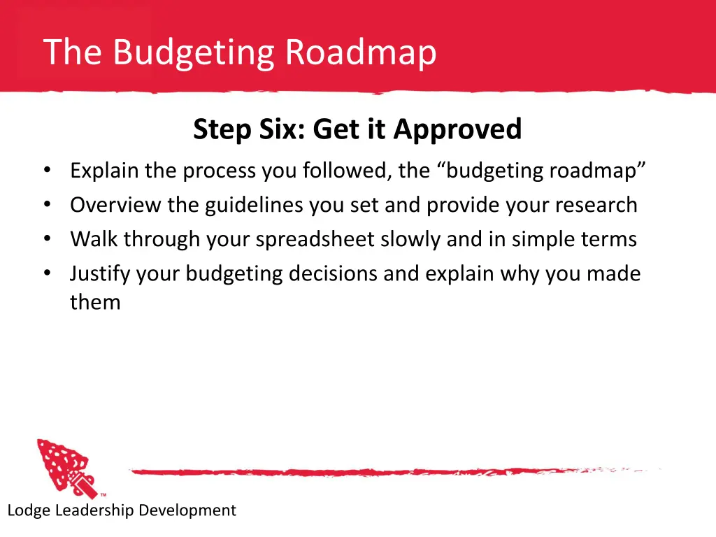 the budgeting roadmap 5