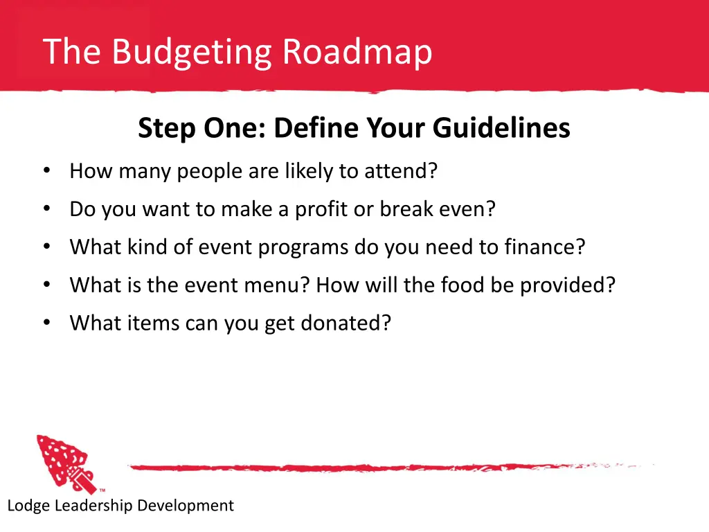 the budgeting roadmap