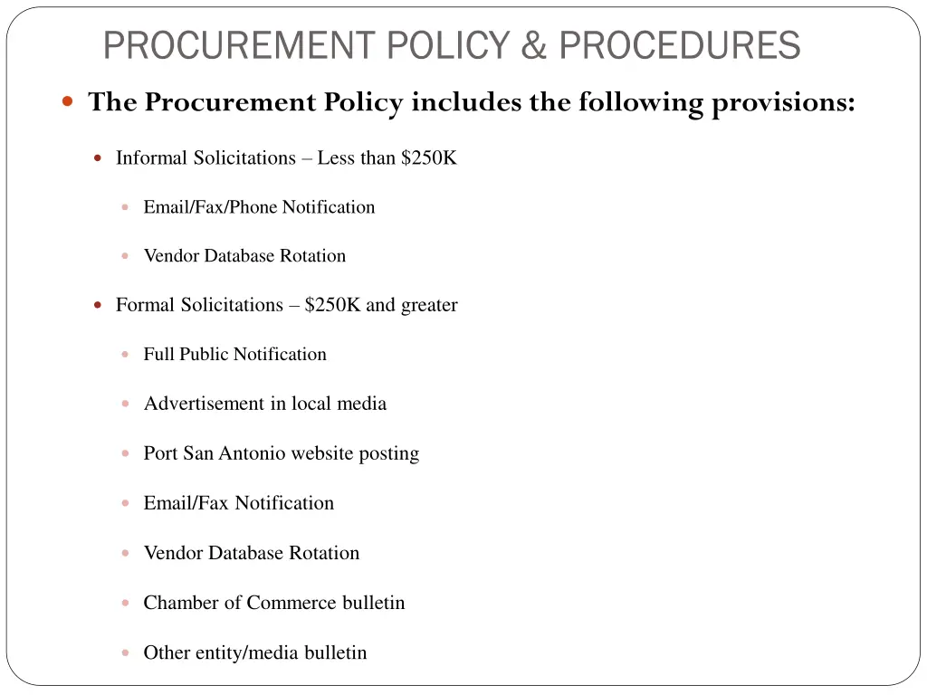 procurement policy procedures 1