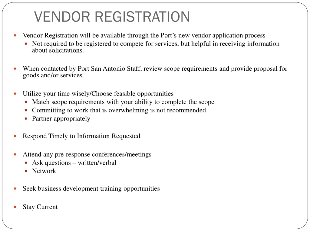 vendor registration