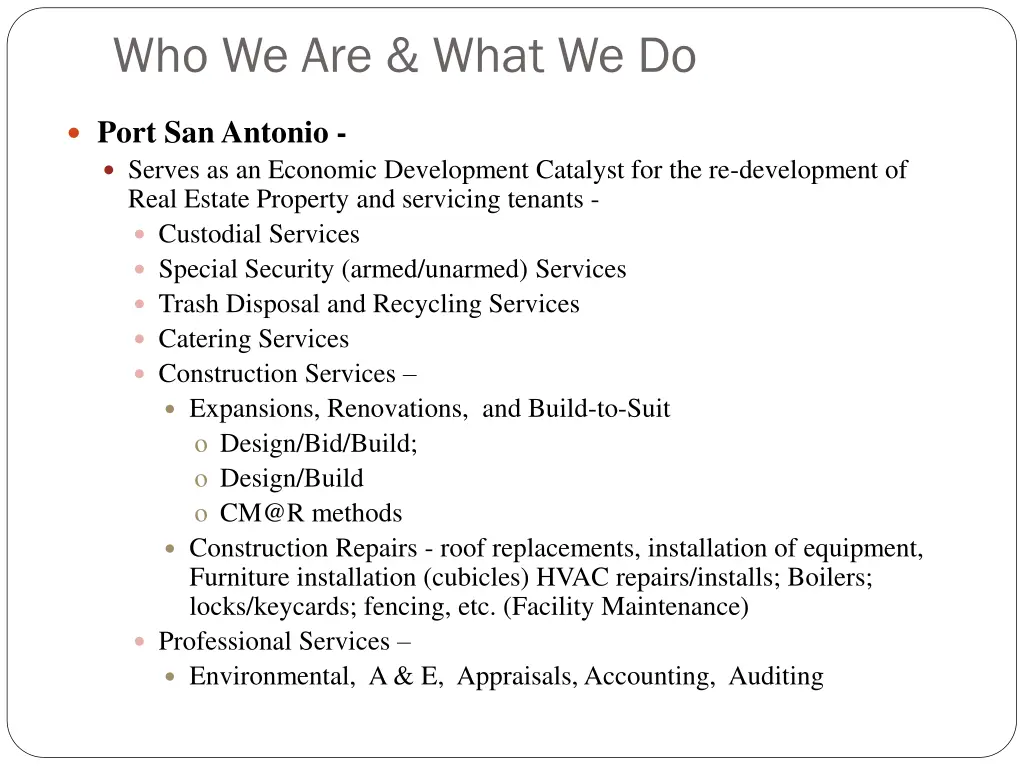 who we are what we do 1