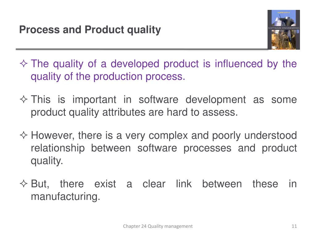 process and product quality