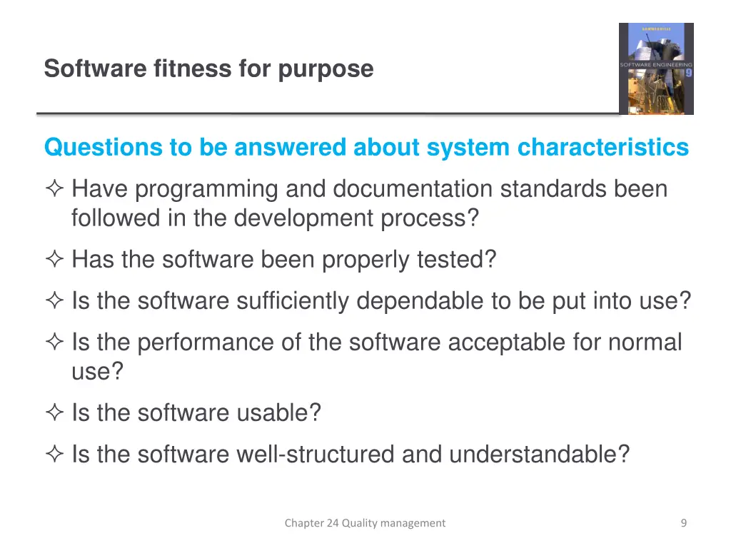 software fitness for purpose