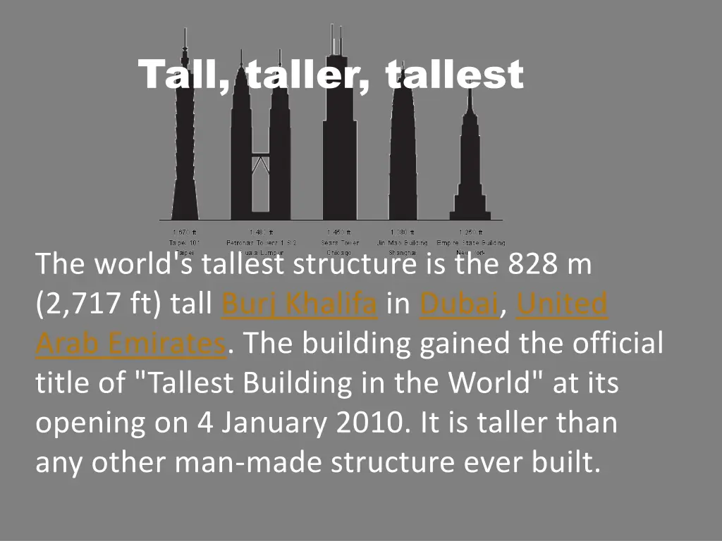 tall taller tallest