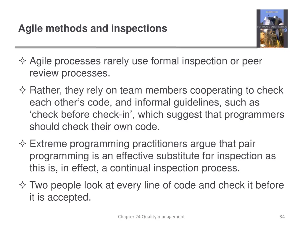 agile methods and inspections