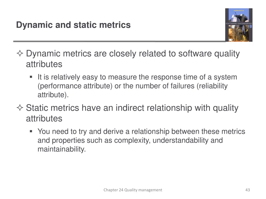 dynamic and static metrics