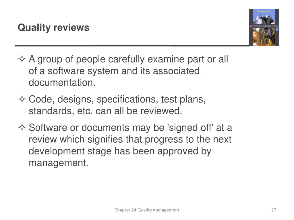quality reviews
