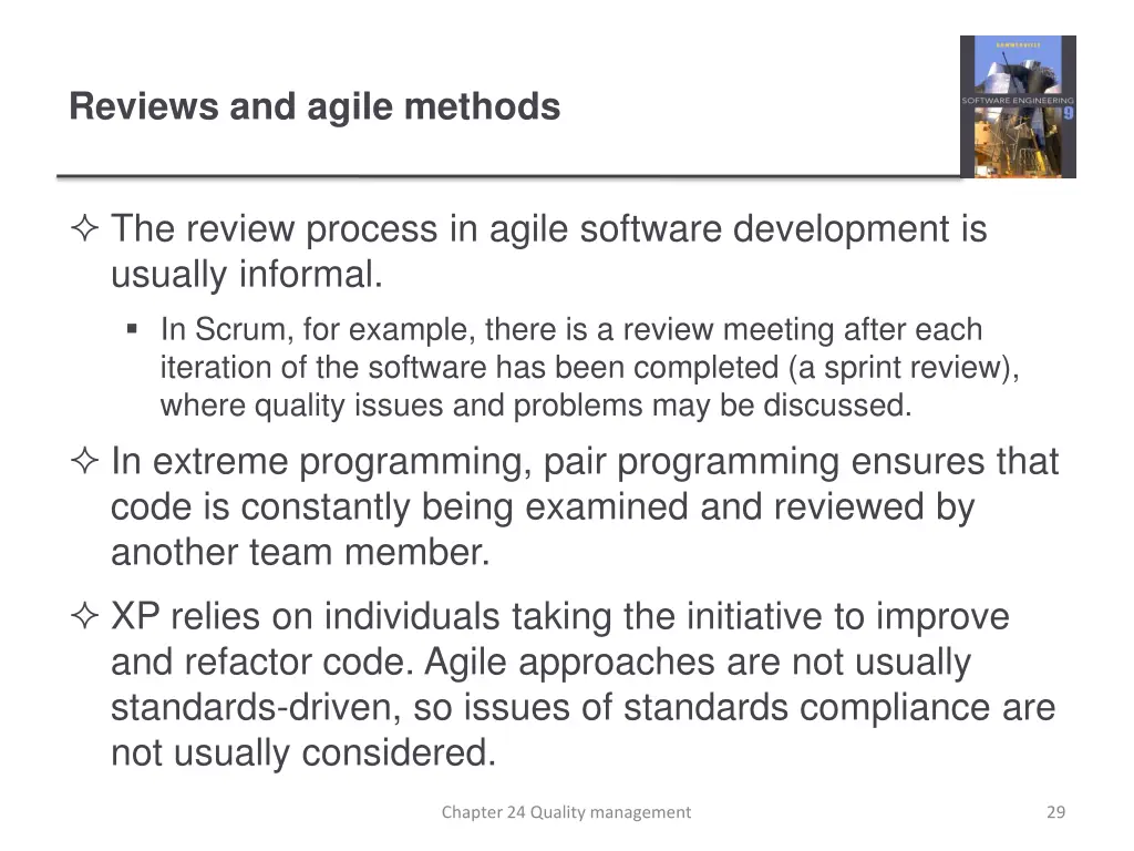 reviews and agile methods