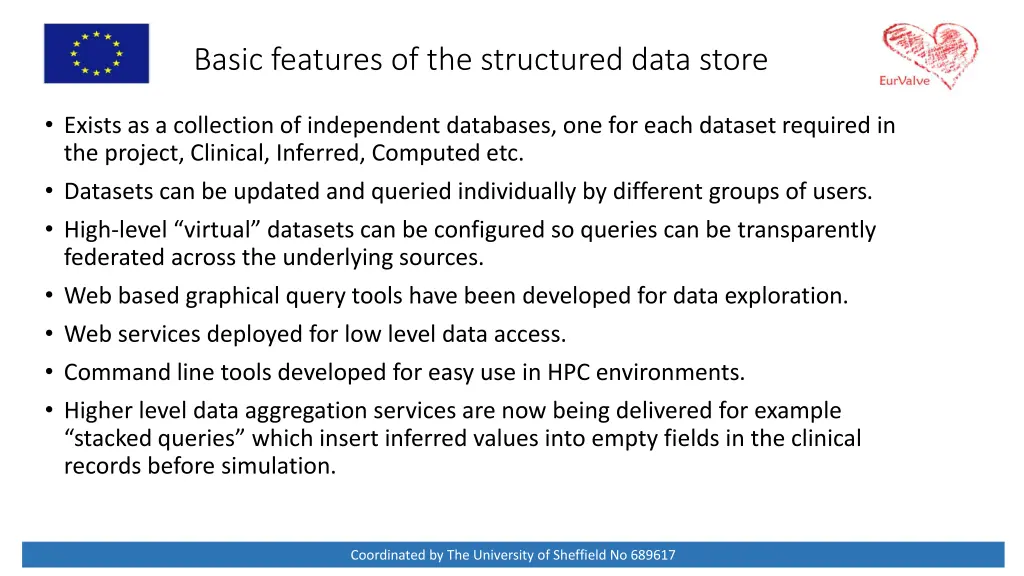 basic features of the structured data store
