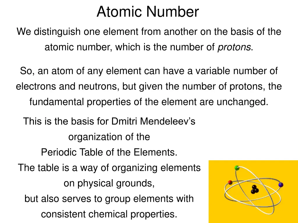 atomic number