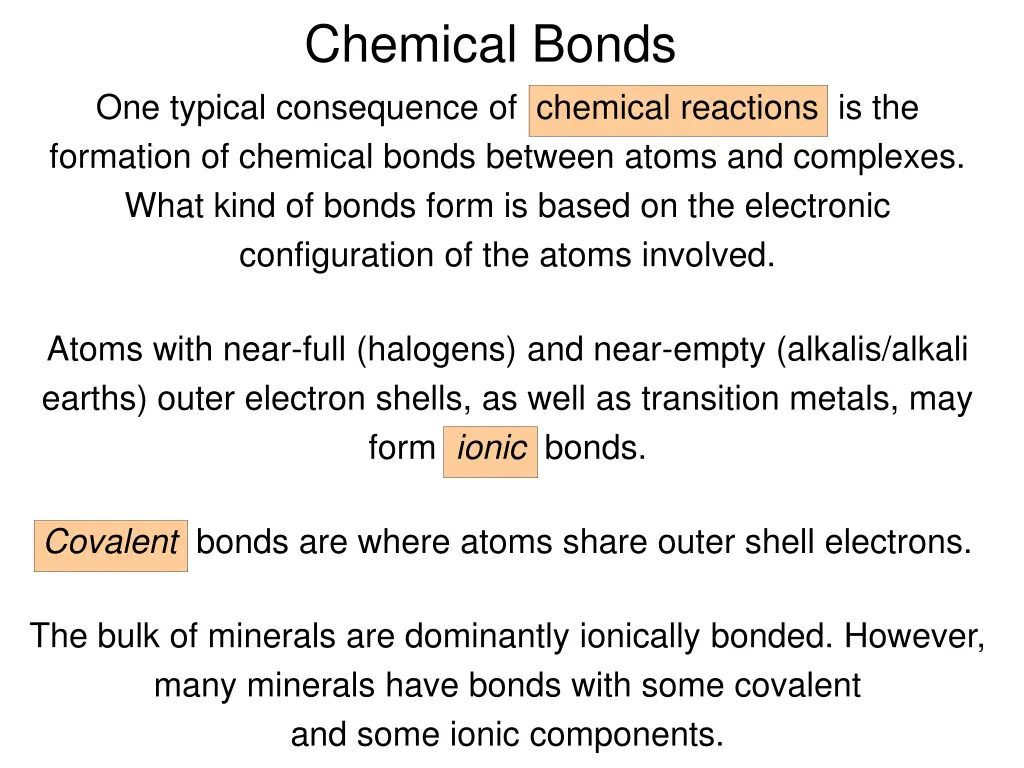 chemical bonds