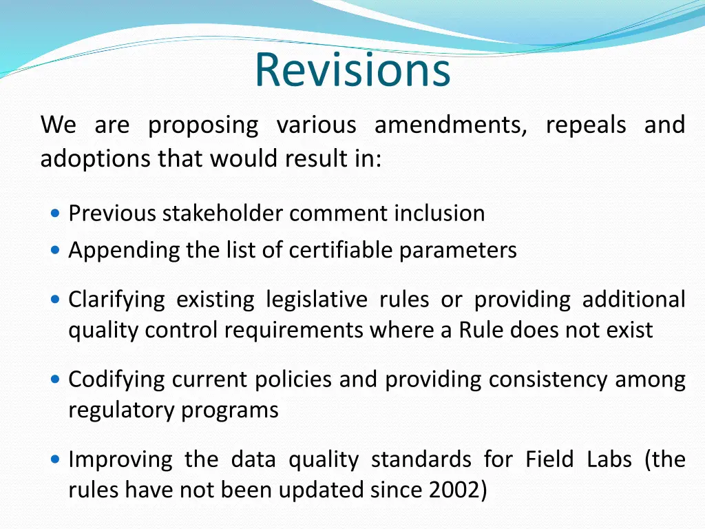 revisions