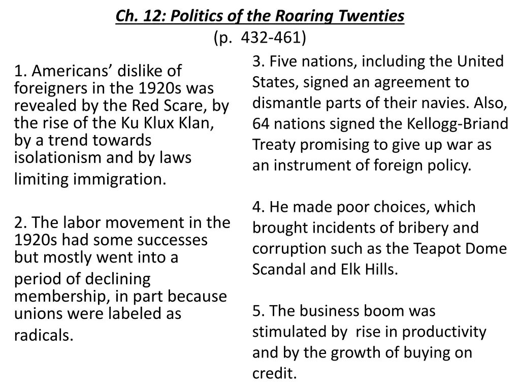 ch 12 politics of the roaring twenties