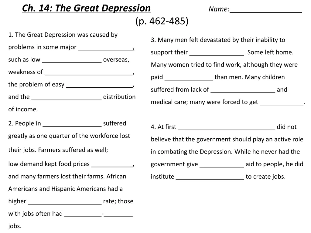ch 14 the great depression
