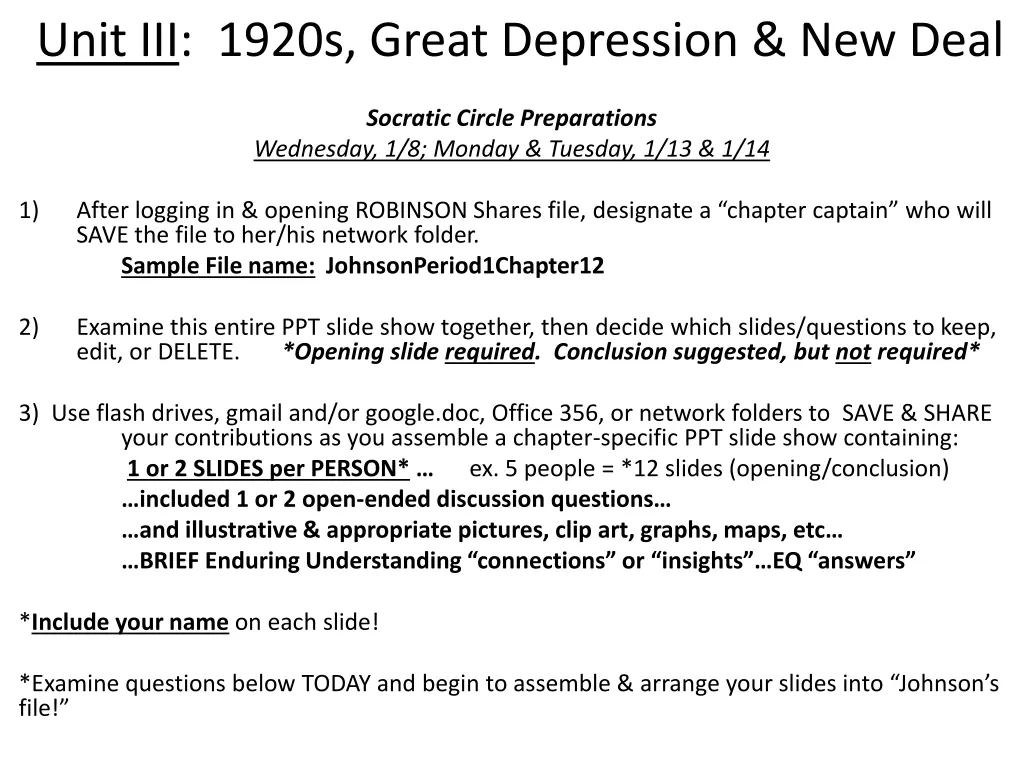 unit iii 1920s great depression new deal