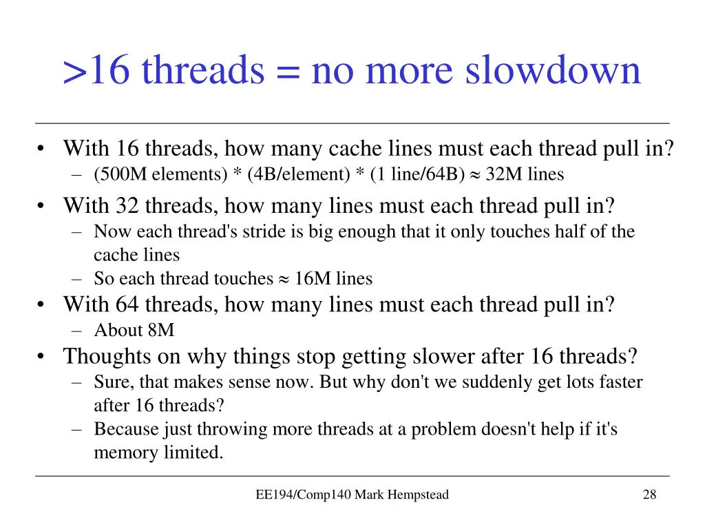 16 threads no more slowdown 1