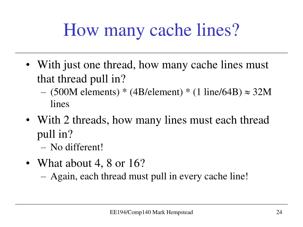 how many cache lines