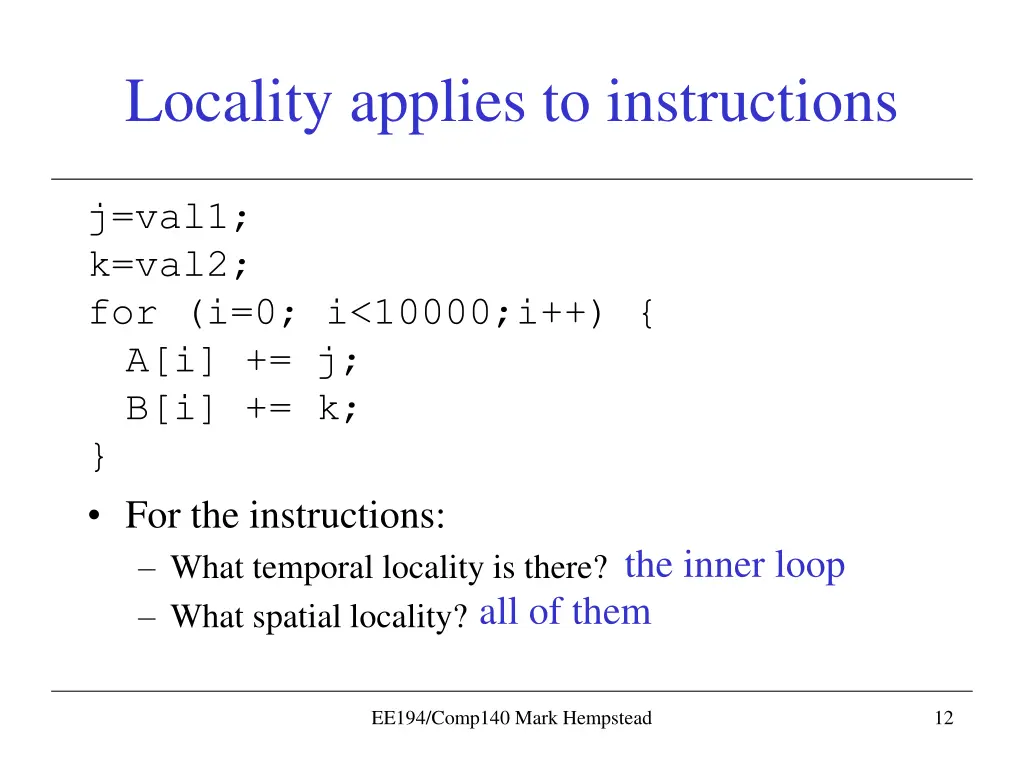 locality applies to instructions