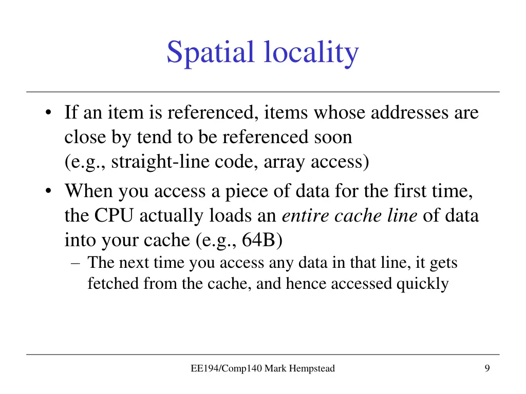 spatial locality