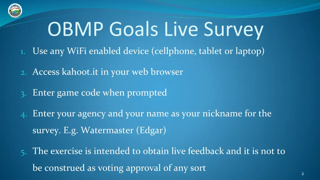 obmp goals live survey