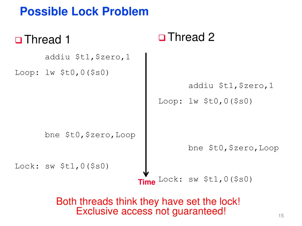 possible lock problem