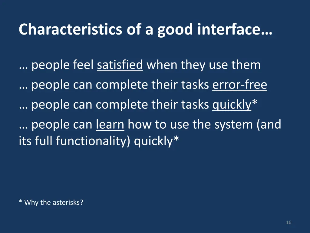 characteristics of a good interface 1