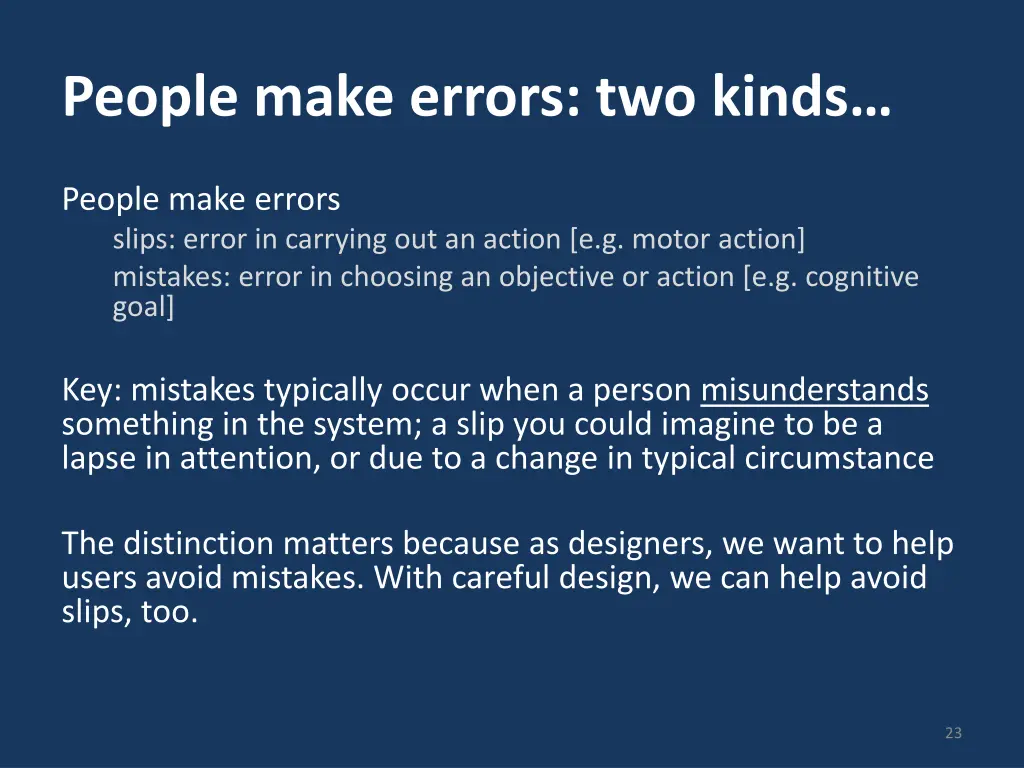 people make errors two kinds