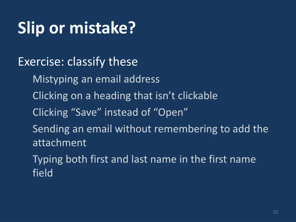 slip or mistake