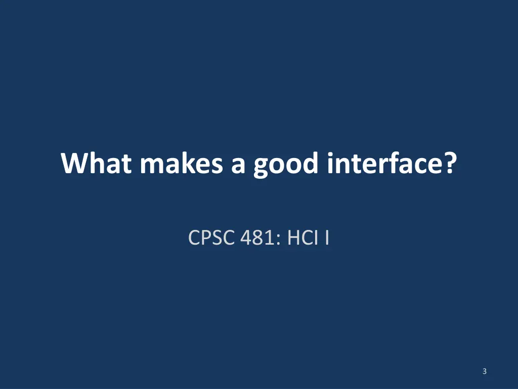 what makes a good interface