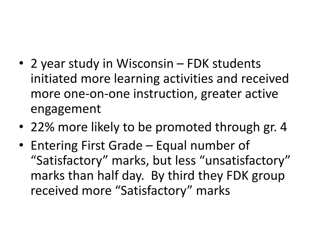 2 year study in wisconsin fdk students initiated