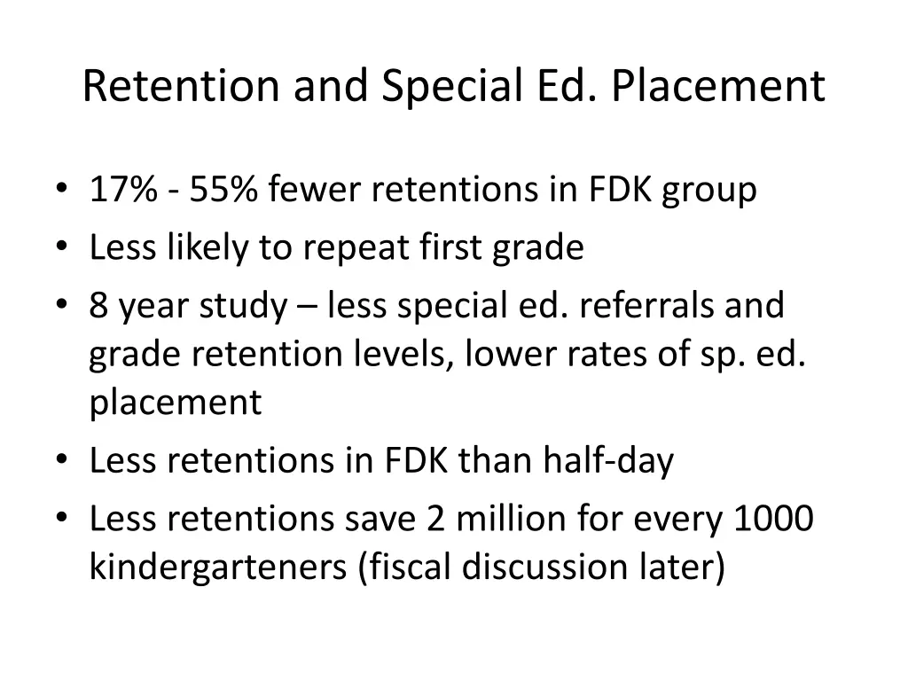 retention and special ed placement