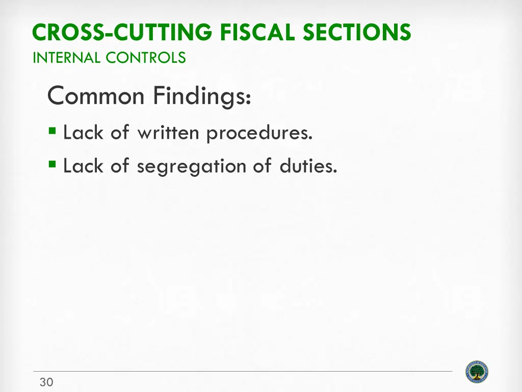 cross cutting fiscal sections internal controls 1