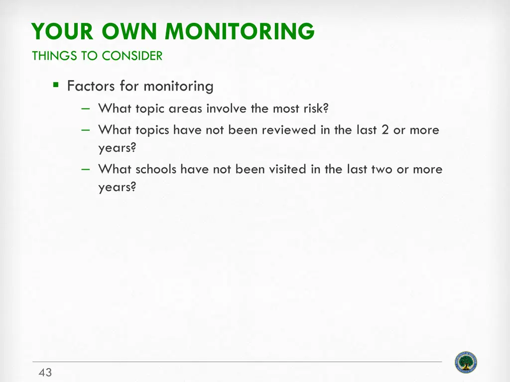 your own monitoring things to consider 1
