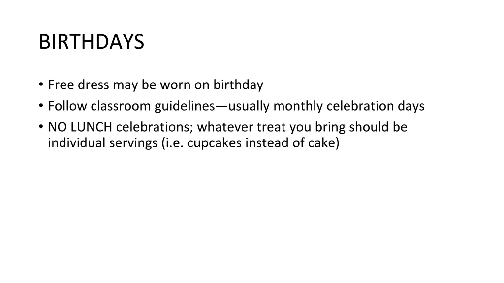 birthdays