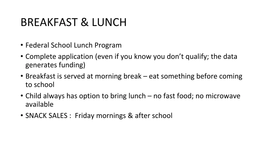 breakfast lunch