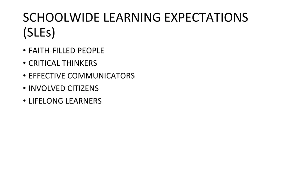 schoolwide learning expectations sles