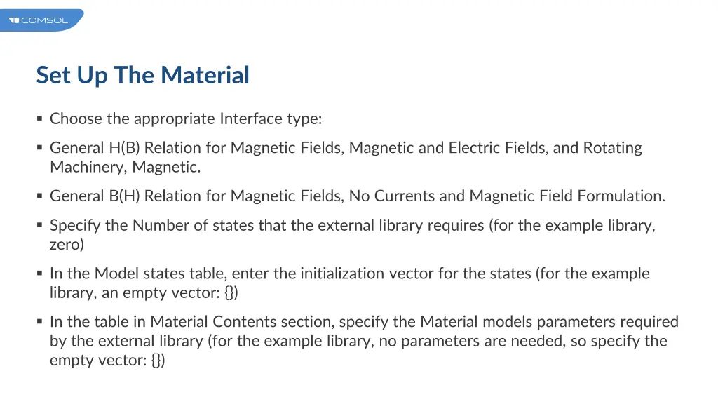 set up the material