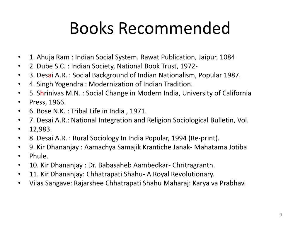 books recommended