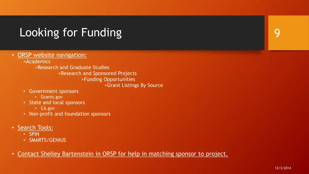 looking for funding