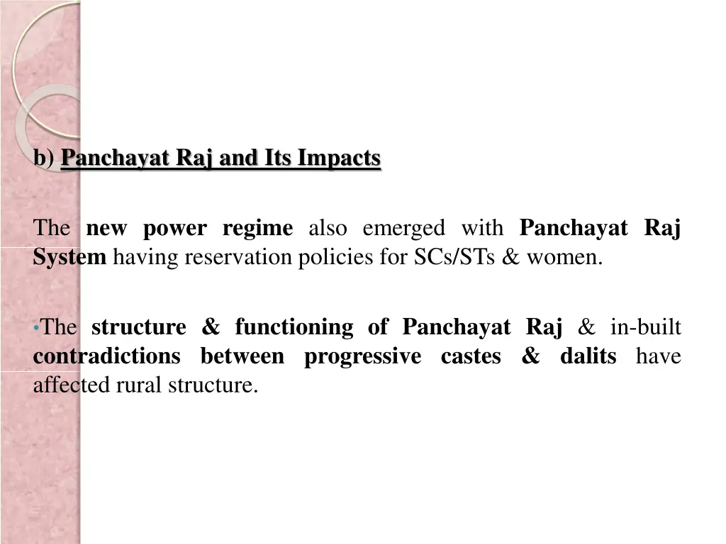b panchayat raj and its impacts