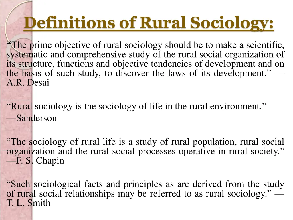 definitions of rural sociology