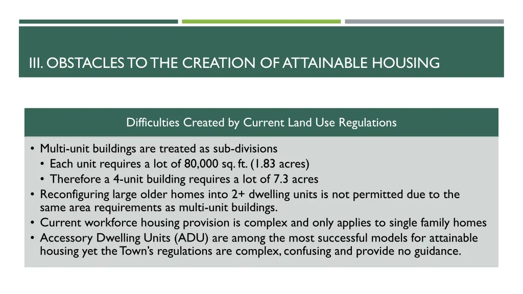 iii obstacles to the creation of attainable 1