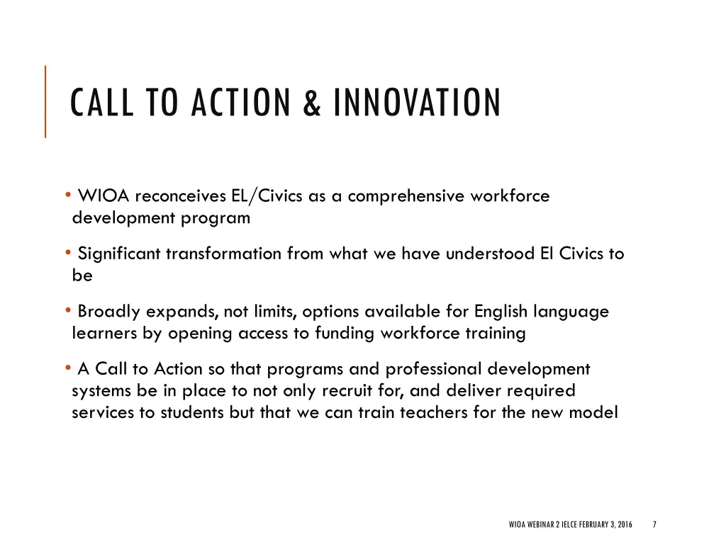 call to action innovation